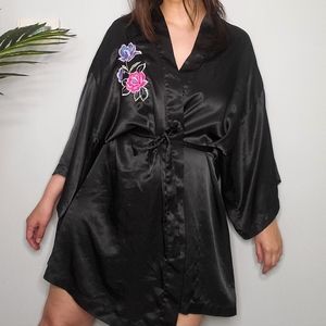 Vintage Satin Embroidered Robe